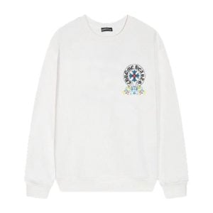 Chrome Hearts White Multicolor Floral Cross Long Sleeve