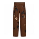 Chrome Hearts Brown Leopard Cross Patch Jeans