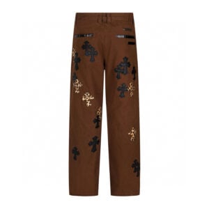 Chrome Hearts Brown Leopard Cross Patch Jeans