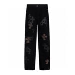 Chrome Hearts Black Brown Cross Patch Jeans