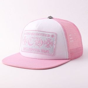 Chrome Hearts Pink & White Trucker Hat
