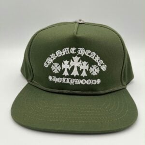 Chrome Hearts Green Hollywood Cross Embroidered Hat