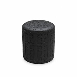 Chrome Hearts Black Cross Leather Ottoman