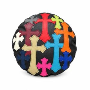 Chrome Hearts Black Multicolor Cross Round Pillow