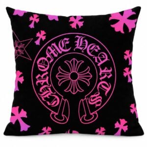 Chrome Hearts Black Pink Horseshoe Cushion