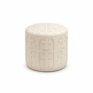 Chrome Hearts Ivory Cross Leather Ottoman