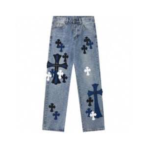 Chrome Hearts Blue Cross Patch Jeans