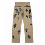 chrome hearts khaki cross patch chino pants