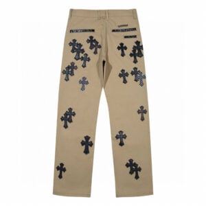 chrome hearts khaki cross patch chino pants