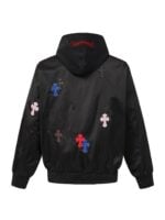 Chrome Hearts Multicolor Cross Patch Hooded Bomber Jacket