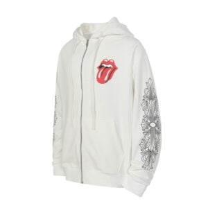 Chrome Hearts x Rolling Stones White Zip-Up Hoodie