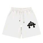 Chrome Hearts Cemetery Cross Logo White Sweat Shorts