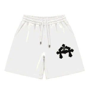 Chrome Hearts Cemetery Cross Logo White Sweat Shorts