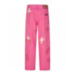 Chrome Hearts Hot Pink Cross Patch Jeans