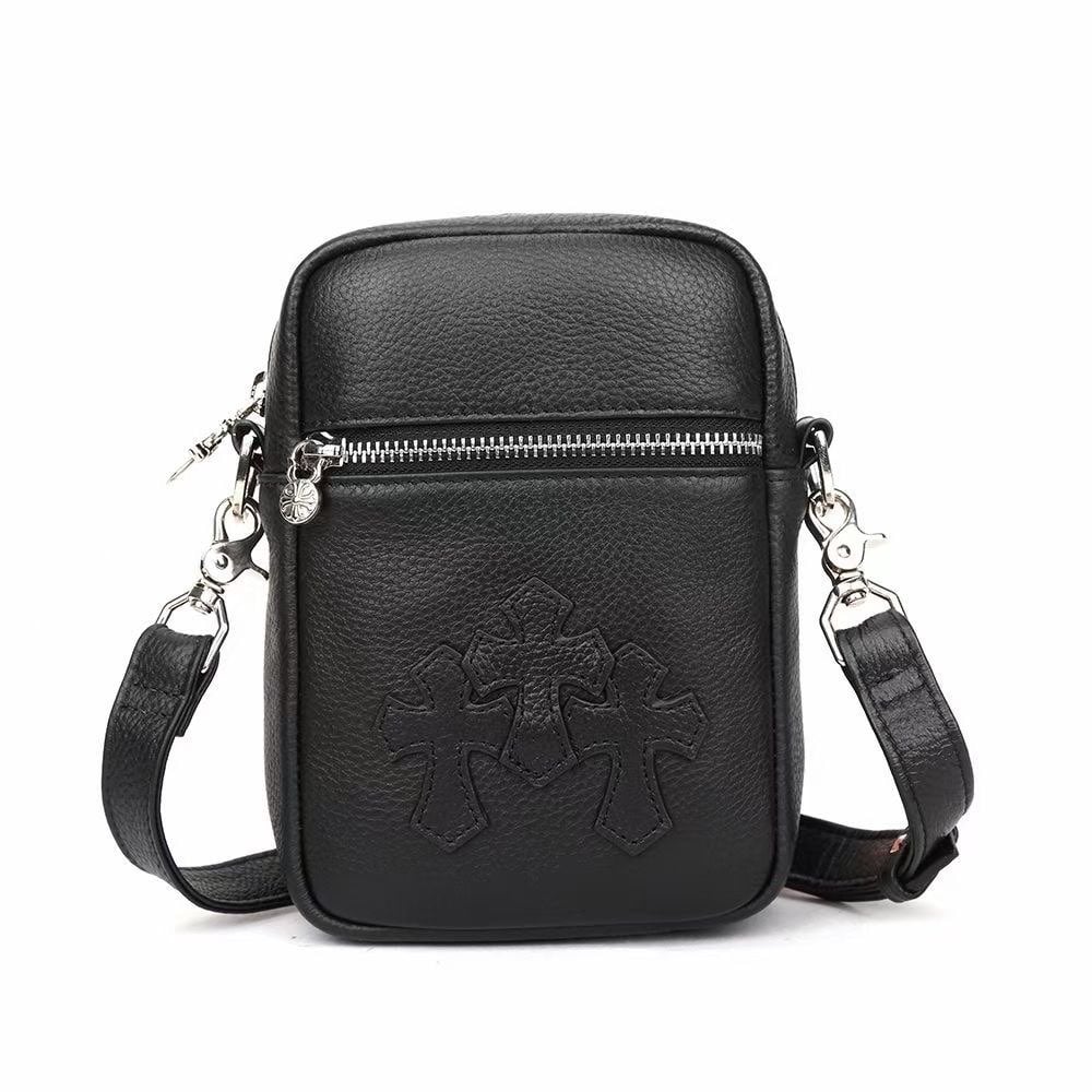 Chrome Hearts Black Triple Cross Leather Mini Crossbody Bag Chrome Hearts Black Triple Cross Leather Mini Crossbody Bag