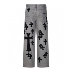 Chrome Hearts Grey Cross Patch Jeans