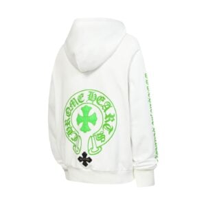 Chrome Hearts Green Horseshoe Cross Pullover Hoodie