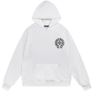 Chrome Hearts Horseshoe Logo Pullover Hoodie White