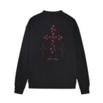 Chrome Hearts Black Red Floral Cross Long Sleeve Shirt