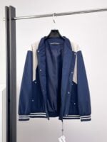 Chrome Hearts Navy Cream Triple Cross Varsity Jacket