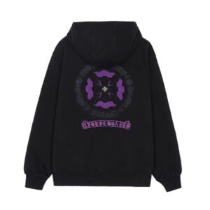 Chrome Hearts Purple Floral Cross Zip-Up Hoodie