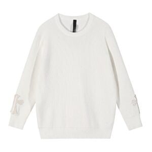 Chrome Hearts Cross Patch White Knit Sweater