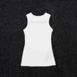 Chrome Hearts Pink Logo White Ribbed Tank Top