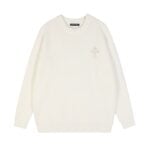 Chrome Hearts Cross Patch White Knit Sweater