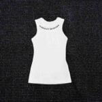 Chrome Hearts Black Logo White Ribbed Tank Top