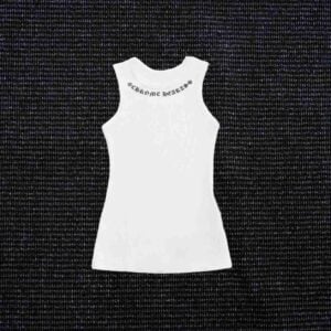 Chrome Hearts Black Logo White Ribbed Tank Top