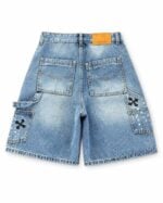 Chrome Hearts Light Blue Splatter Cross Denim Shorts