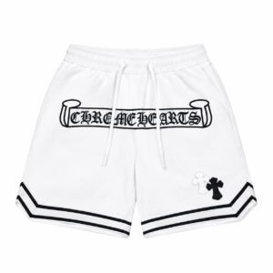 Chrome Hearts Cross Logo White Basketball Shorts