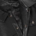 Chrome Hearts Black Leather Cross Western Jacket