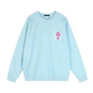 Chrome Hearts Light Blue Pink Cross Patch Long Sleeve