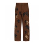 Chrome Hearts Brown Leopard Cross Patch Jeans