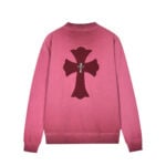 Chrome Hearts Pink Burgundy Cross Long Sleeve Shirt