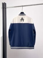Chrome Hearts Navy Cream Triple Cross Varsity Jacket