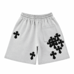 Chrome Hearts Cemetery Cross Logo Grey Sweat Shorts
