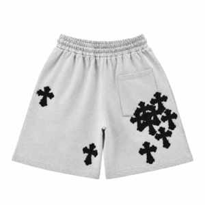 Chrome Hearts Cemetery Cross Logo Grey Sweat Shorts