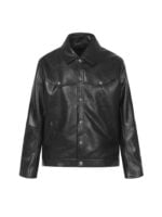 Chrome Hearts Black Leather Cross Western Jacket