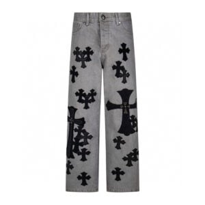 Chrome Hearts Grey Cross Patch Jeans
