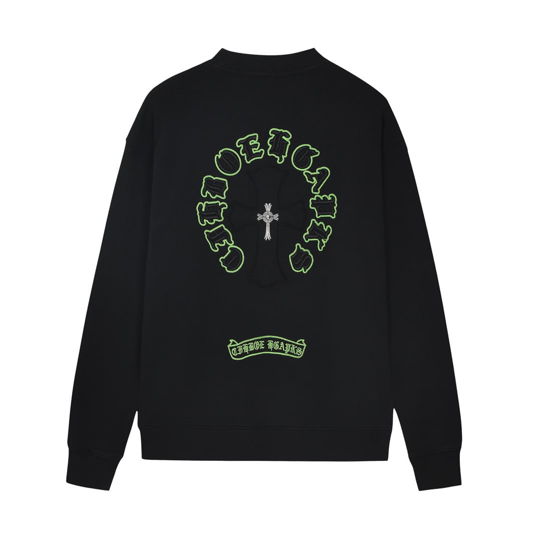 Chrome Hearts Black Green Circle Cross Long Sleeve Chrome Hearts Black Green Circle Cross Long Sleeve