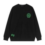 Chrome Hearts Green Cross Black Crewneck Sweatshirt