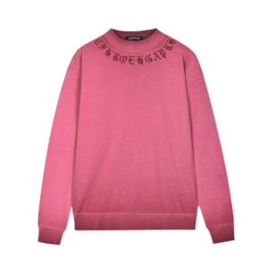 Chrome Hearts Pink Burgundy Cross Long Sleeve Shirt