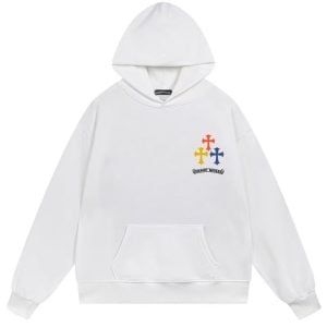 Chrome Hearts Multi Color Gothic Horseshoe Hoodie White