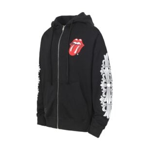 Chrome Hearts x Rolling Stones Black Zip-Up Hoodie