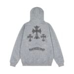 Chrome Hearts Studded Triple Cross Zip-Up Hoodie