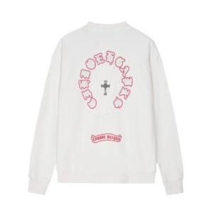 Chrome Hearts White Red Circle Cross Long Sleeve
