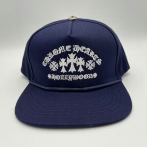 Chrome Hearts Navy Hollywood Cross Embroidered Hat