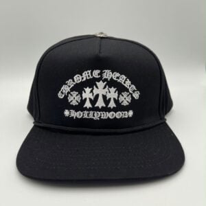 Chrome Hearts Black Hollywood Cross Embroidered Hat